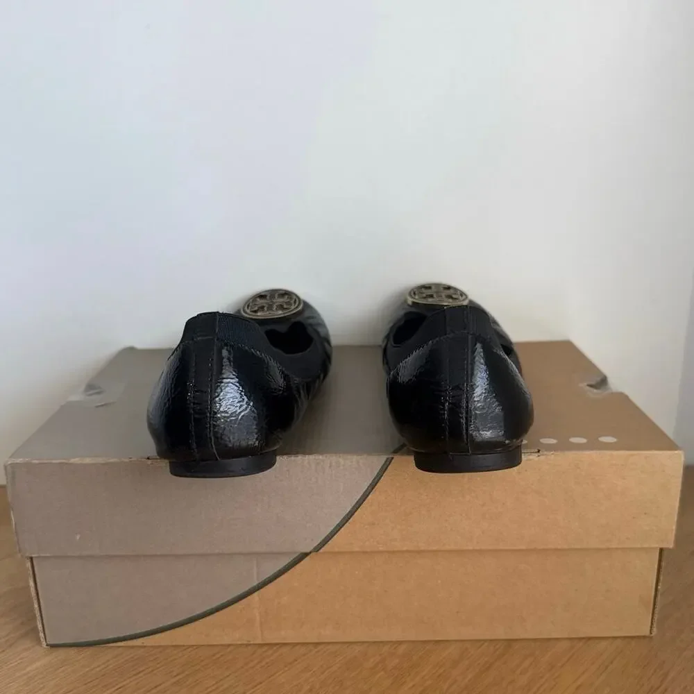 Tory Burch Black/Gold Women Ballet Flats - SZ 8.5